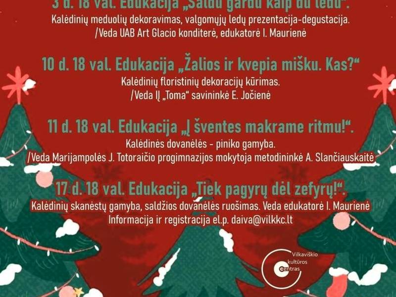 Kūrybinės dirbtuvės "Šventų Kalėdų link" 